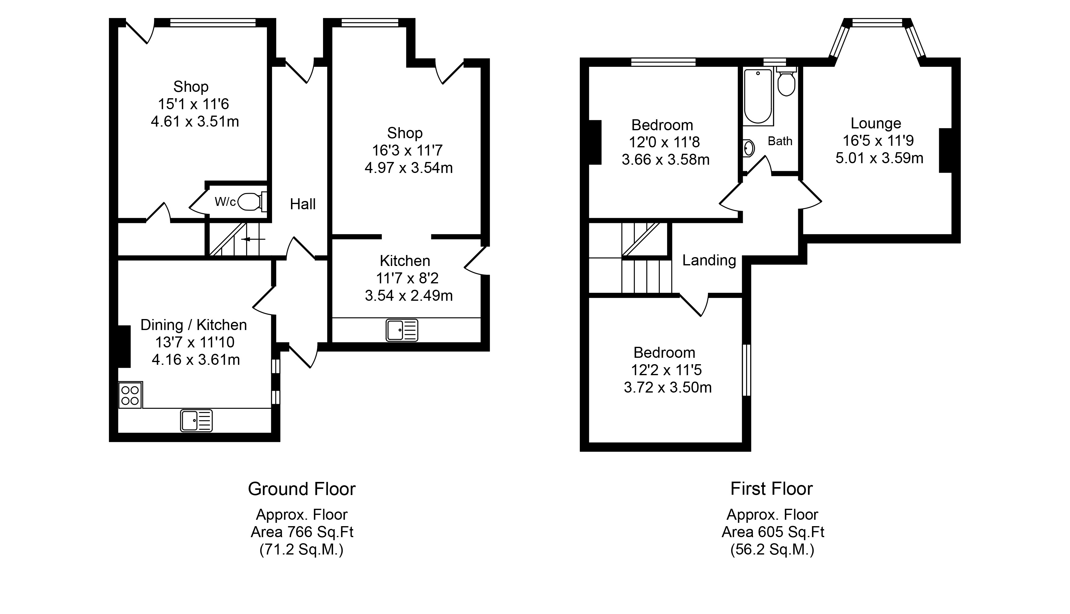 Floorplans For 88A & 88B Sussex Road, Southport